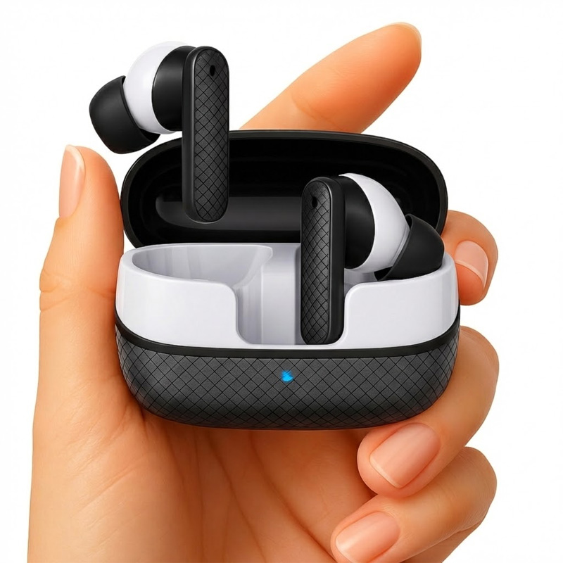 Picture of Wisdom Air4 TWS Wireless Earbuds with ENC Noise Cancellation, Super Bass, Dual Game Mode, Bluetooth 5.3, Low Latency, High-Resolution Audio