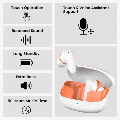 Picture of Wisdom Air4 TWS Wireless Earbuds with ENC Noise Cancellation, Super Bass, Dual Game Mode, Bluetooth 5.3, Low Latency, High-Resolution Audio