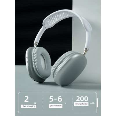 Picture of P9 Stylish Over-The-Ear Bluetooth Headphones with HD Voice Call, Comfortable Ear Cups, Volume Control, and Fast Charging - New