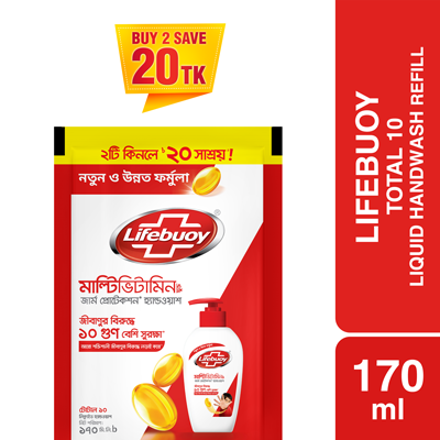 Picture of Lifebuoy Handwash (Soap) Total Refill 170ml (Combo Pack)