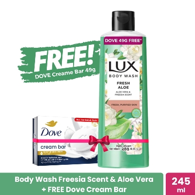 Picture of Lux Body Wash Freesia Scent & Aloe Vera 245ml (Dove 49g Free)