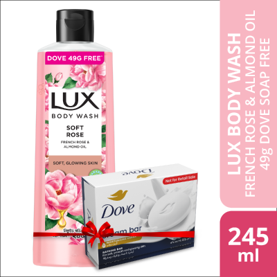 Picture of Lux Body Wash French Rose & Almond 245ml (Dove 49g Free)