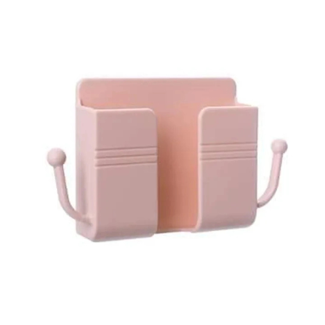 Picture of Mobile Phone Charging Hanging Holder Multifunction Wall Mounted Plug Bracket Remote Control Mounted Storage Box