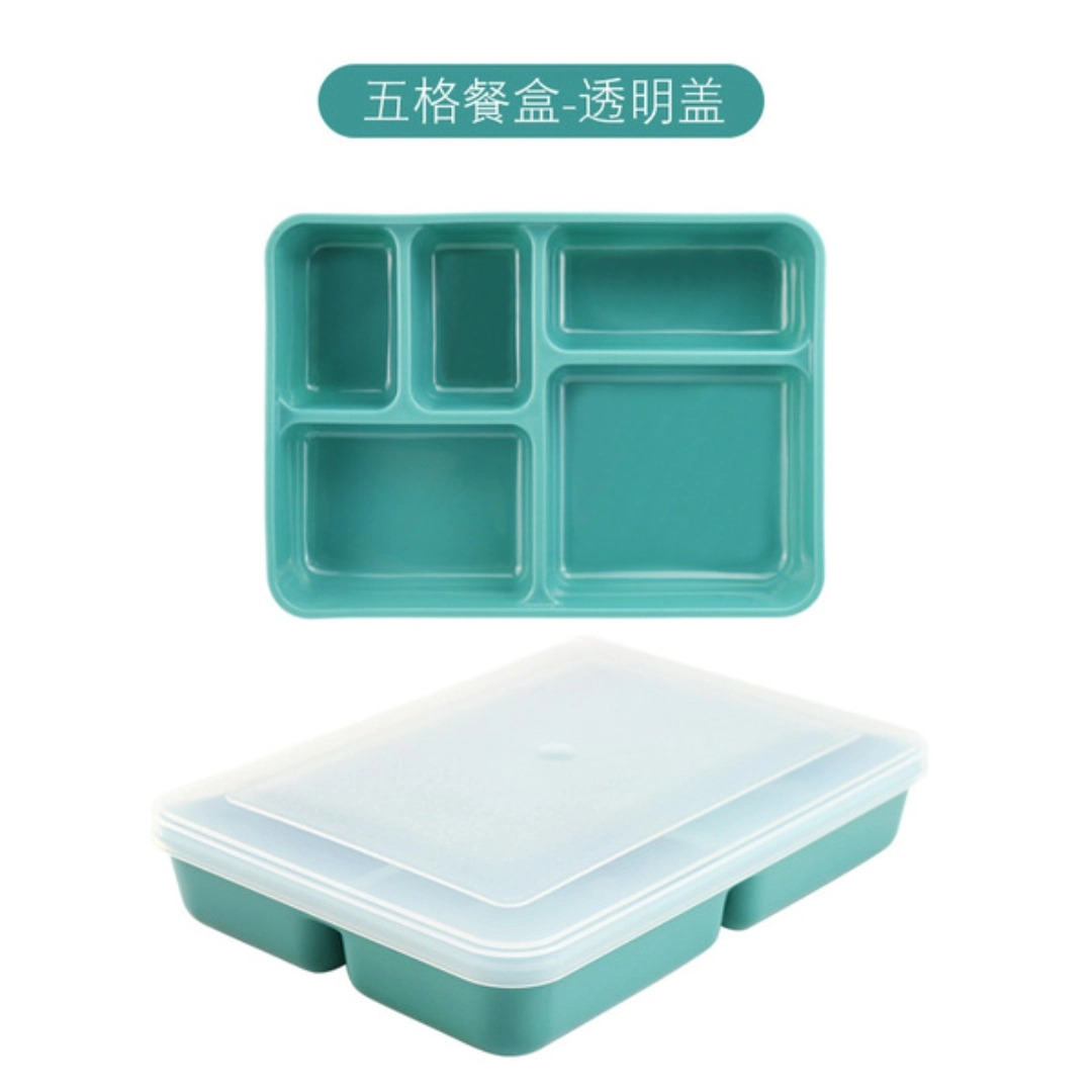 Picture of Five-compartment lunch box Canteen lunch box Portable lunch box Plastic PP compartment lunch box Student office worker nutrition lunch box