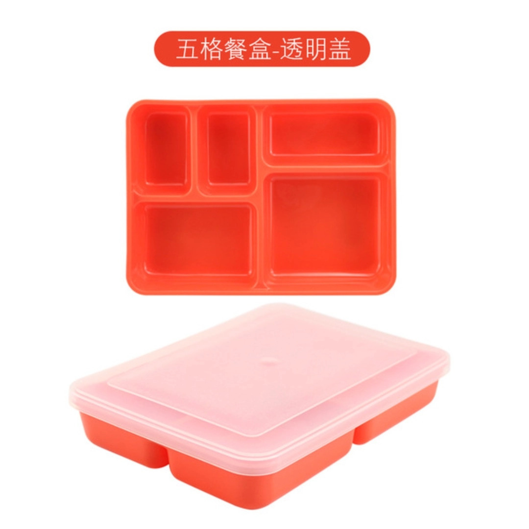Picture of Five-compartment lunch box Canteen lunch box Portable lunch box Plastic PP compartment lunch box Student office worker nutrition lunch box