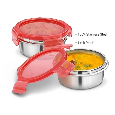 Picture of Milton Lifestyle Lunch Stainless Steel Lunch Box, 2 Containers, Lid & jacket multi colour