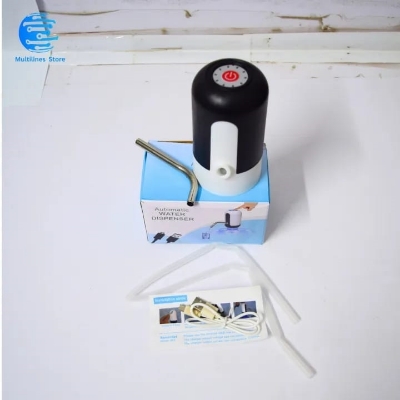 Picture of Electric Water Pump Dispenser with Stainless Steel Pipe, Food Grade Silicone Hose and Usb Power Cord, Automatic Water Pump Rechargeable, USB Wireless Water Bottle Pump