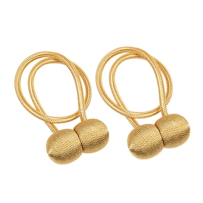 Picture of 2 Pcs Magnetic Curtain Tieback Holder Hook Buckle Clip Curtain Tieback Polyester Decorative Home Accessorie Length  49cm (1)