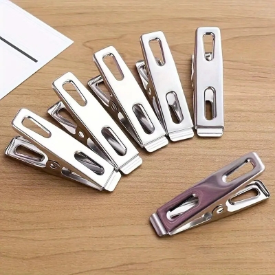 Picture of 20pcs Stainless Steel Clothespins, Binder Clips, Heavy Duty Clothes Pins, Metal Clip Set, Metal Clothes Clips