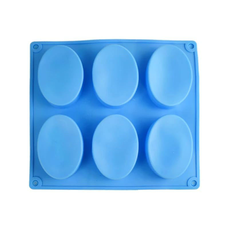Picture of 6-Cavity Oval Silicone Mold 90gm |  Oval Mold for Making Handmade Soap | Chocolate Making | Soap Candles Making | Cake, Pudding, Resin, Candy, Muffin, Brownie, Jelly Making Mould