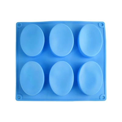 Picture of 6-Cavity Oval Silicone Mold 90gm |  Oval Mold for Making Handmade Soap | Chocolate Making | Soap Candles Making | Cake, Pudding, Resin, Candy, Muffin, Brownie, Jelly Making Mould