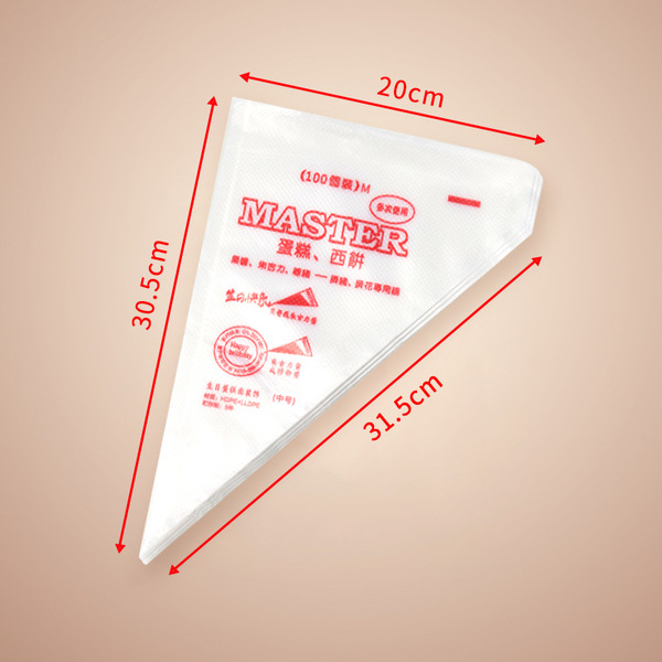 Picture of Plastic Disposable Piping Bags Cake Cream Decorating (100 piece Medium size )