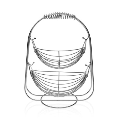 Picture of Fruit Basket Stand 2-Tier Stainless Steel Stand for Fruit and Vegetables Fruit Bowl Metal for Fruit/Bread/Snacks/Sweets/Vegetables Display Stand