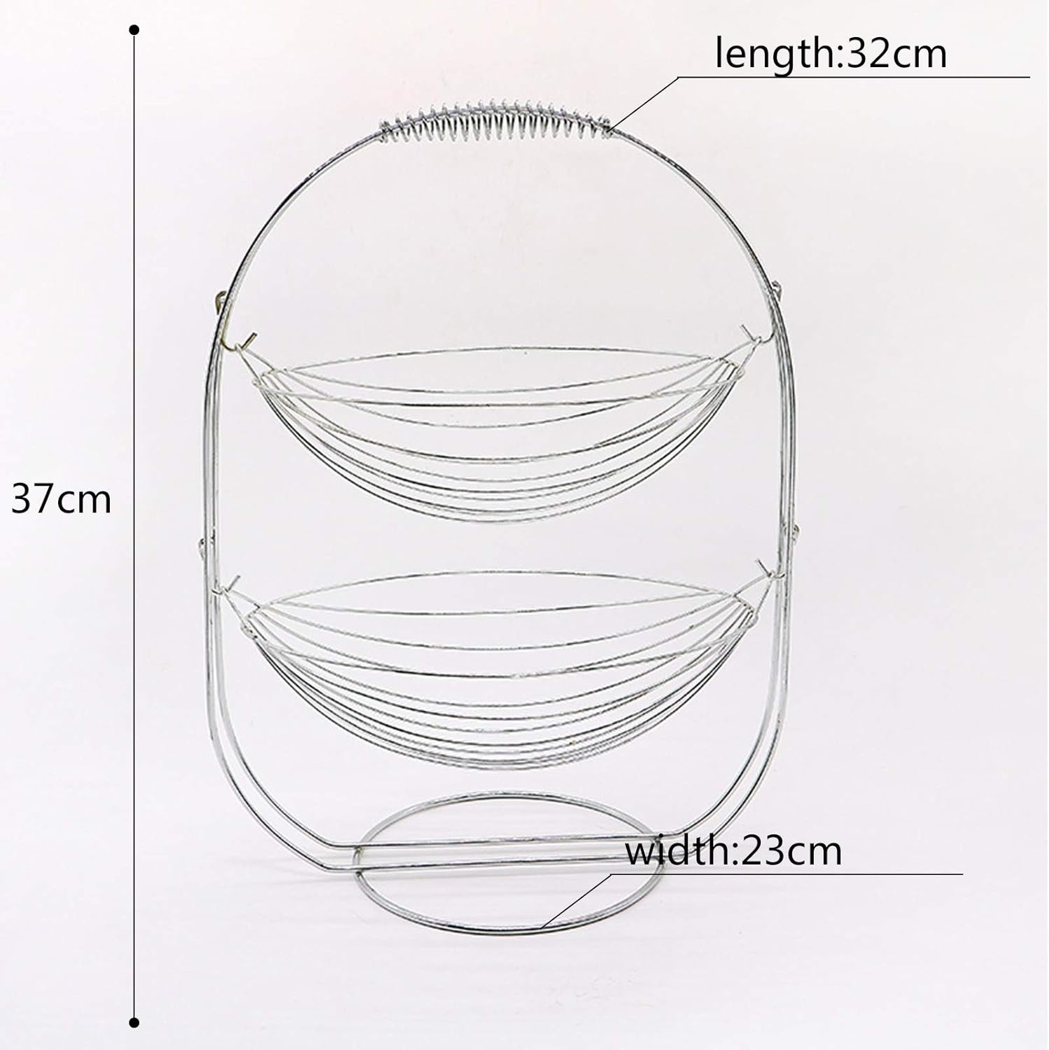 Picture of Fruit Basket Stand 2-Tier Stainless Steel Stand for Fruit and Vegetables Fruit Bowl Metal for Fruit/Bread/Snacks/Sweets/Vegetables Display Stand