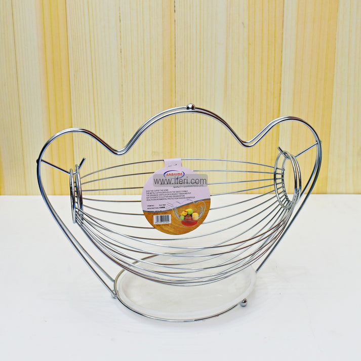 Picture of Metallic Fruit Storage Hanging Basket Holder Rack- Silver