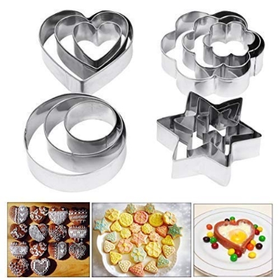 Picture of Big Cookie Cutter Stainless Steel Cookie Cutter with 4Shape, 12 Pieces Stainless Steel Cookie Cutter with 4 Shape Cookie Cutter Shapes Cookies Cutter Shapes Shaped Cookie Cutter