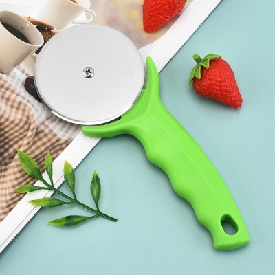 Picture of Pizza wheel knife Pizza knife cake cutter single wheel Pizza hob with protective sleeve baking tool