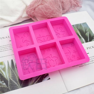 Picture of Qintian Flamingo silicone mold diy handmade soap soft silicone mold baking cake plaster epoxy mold