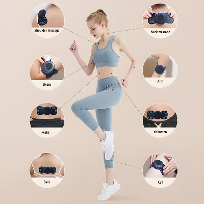 Picture of Mini Massage Stick Pad Butterfly Massager EMS Neck Full Body Back Massage Pain Relief Relaxation Device Machine Wireless Rechargeable Portable Massager – 1 PCS