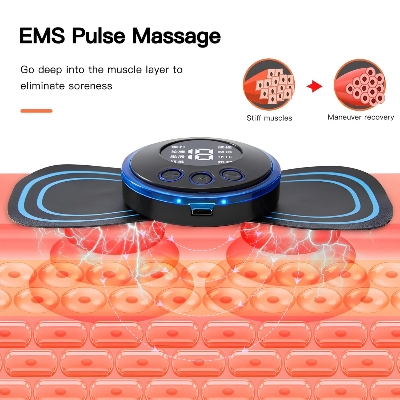 Picture of Mini Massage Stick Pad Butterfly Massager EMS Neck Full Body Back Massage Pain Relief Relaxation Device Machine Wireless Rechargeable Portable Massager – 1 PCS