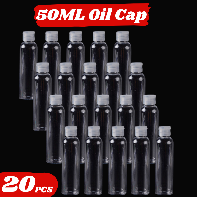 Picture of Plastic Oil Bottle Tiptop Cap 50Ml Transparent- 20 pcs