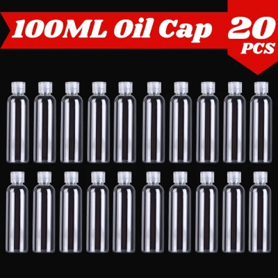 Picture of Plastic Oil Bottle Tiptop Cap 100Ml Transparent- 20 pcs
