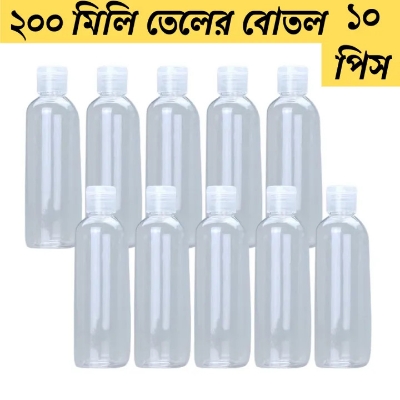 Picture of 200ml Oil Bottle TipTop Cap Transparent Plastic Bottle- 10 pcs