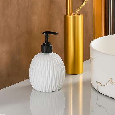 Picture of Living Dimond Cut Design Liquid Soap Dispenser, Multipurpose Refillable Plastic Pump for Hand Wash, Dish Wash, Shampoo, Kitchen, Bathroom, and Household Use