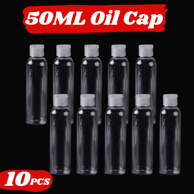 Picture of Plastic Oil Bottle Tiptop Cap 50Ml Transparent- 10 pcs