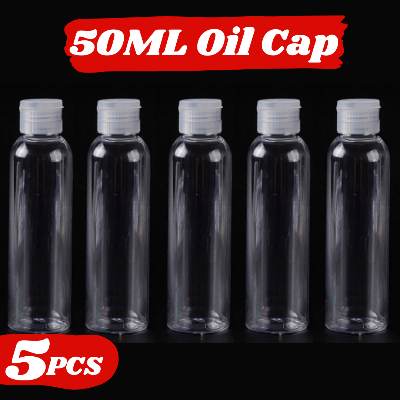 Picture of Plastic Oil Bottle Tiptop Cap 50Ml Transparent- 5 pcs