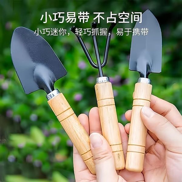 Picture of 3Pcs Set Gardening Tools Raise Flowers Rake Planting Vegetables Flowers Succulent Small Shovel Tool Shovel Potting Supplies