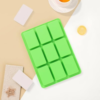 Picture of Minghao DIY Silicone 9-Connected Rectangular Silicone Soap Mold Creative Cold Process Soap Mold Silicone Cake Bread Mold