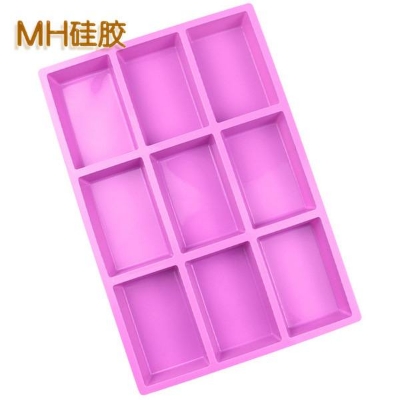 Picture of Minghao DIY Silicone 9-Connected Rectangular Silicone Soap Mold Creative Cold Process Soap Mold Silicone Cake Bread Mold