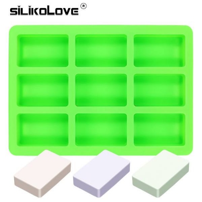 Picture of Minghao DIY Silicone 9-Connected Rectangular Silicone Soap Mold Creative Cold Process Soap Mold Silicone Cake Bread Mold