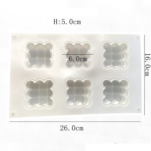 Picture of 6-Piece Rubik's Cube French Mousse Mold Three-Dimensional Magic Ball Silicone Cake Mold DIY Creative Baking Candle Mold
