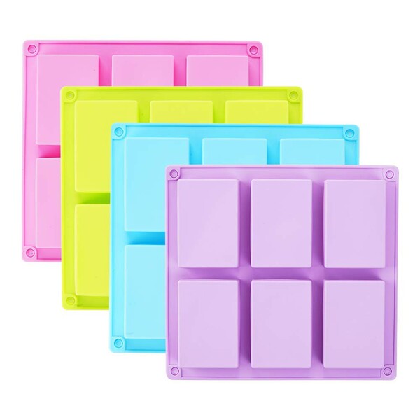 Picture of 6-Connected Rectangular Silicone Cake Mold Silicone Soap Handmade Soap Mold Rectangular 100ml Handmade Soap Mold