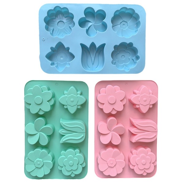 Picture of 6 tulip flower chocolate mold food grade baking supplies DIY biscuit mold cake silicone mold