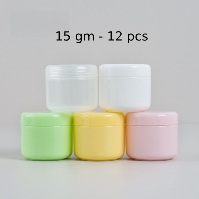 Picture of 15gm Empty plastic cosmetic Jars 12 pcs
