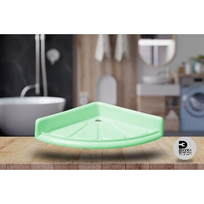 Picture of বাথরুমের ওয়াল শেল্ভস ত্রিভুজ/আনটুং শাওয়ার শেল্ফ নন-ডিফর্মিং ট্রেসলেস ট্রে বাথরুমের অর্গানাইজার - bathroom corner shelf