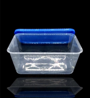 Picture of Premium Transparent Plastic Cream Roll Box with Blue Lid 25 pcs