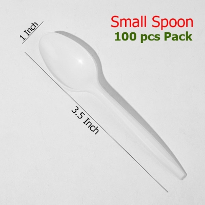 Picture of Disposable small Spoon Hot and Cold Resistant Dessert Spoon 100 pcs pack