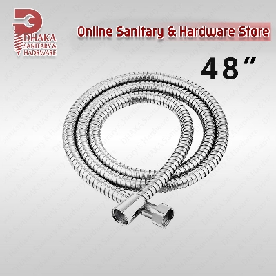 Picture of 48 inch / 4 Feet Chrome Polished Stainless Steel Hand Shower Flexible Hose Pipe