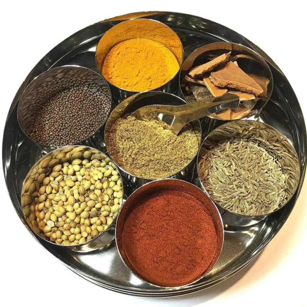 Picture of Big Stainless Steel 7 Container Masala Dabba Kitchen Spice Storage Box