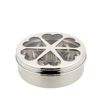 Picture of Big Stainless Steel 7 Container Masala Dabba Kitchen Spice Storage Box