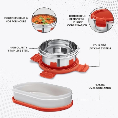 Picture of Milton Steel Softline Tiffin Lunch Box Set