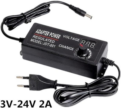 Picture of DC 3V To 24V (Approx) Adjustable Power Supply With Voltage Display/ 220V to 12V Universal Adapter