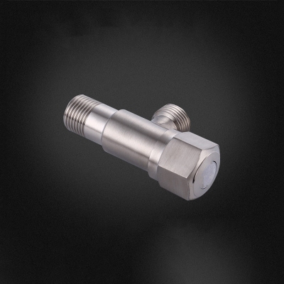 Picture of Stainless Steel Angle Valve G1/2 Thread Triangle Valve Hot and Cold Water Valve Bathroom Connector for Toilet Basin Water Heater
