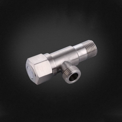 Picture of Stainless Steel Angle Valve G1/2 Thread Triangle Valve Hot and Cold Water Valve Bathroom Connector for Toilet Basin Water Heater