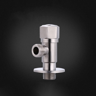 Picture of Stainless Steel Angle Valve G1/2 Thread Triangle Valve Hot and Cold Water Valve Bathroom Connector for Toilet Basin Water Heater