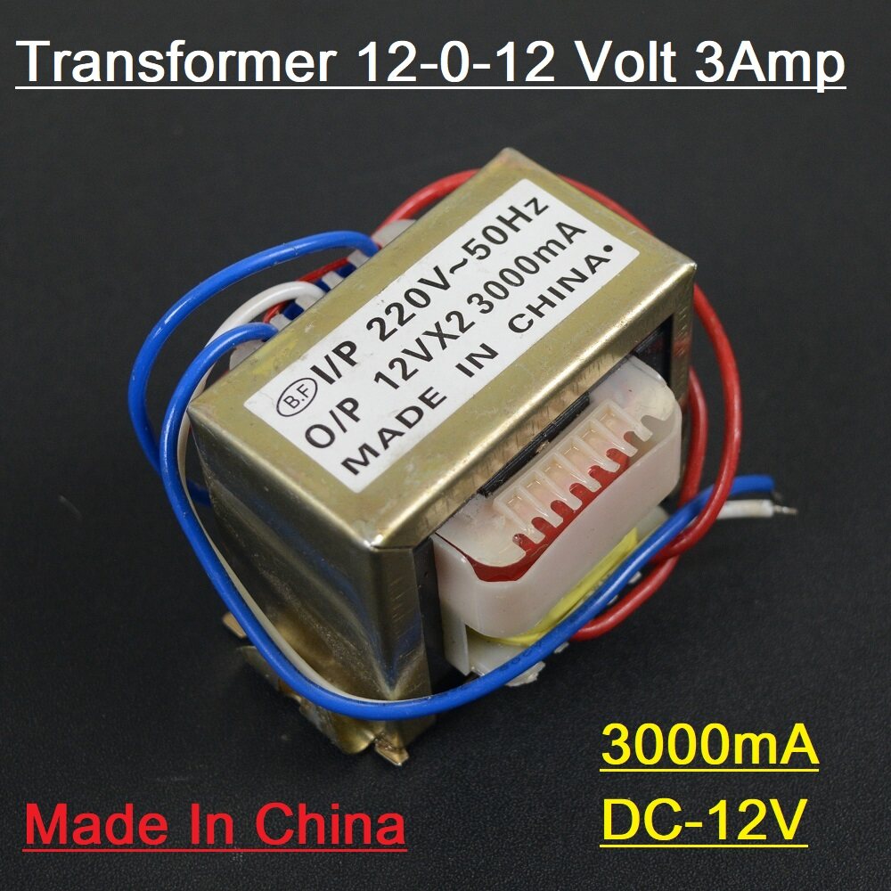 Picture of Transformer 12-0-12v 3Amp Input AC 220V 50Hz Output DC 12 Volt 3A Step Down Transformers For Power Supplies Electronic Project DIY